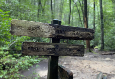 Trail signs from the Appalachian Trail