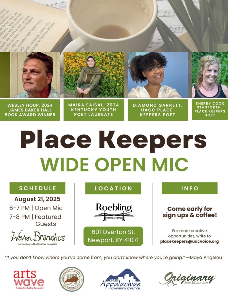 Place Keepers - WOeven Branches Wide Open Mic flyer 8/21/2025