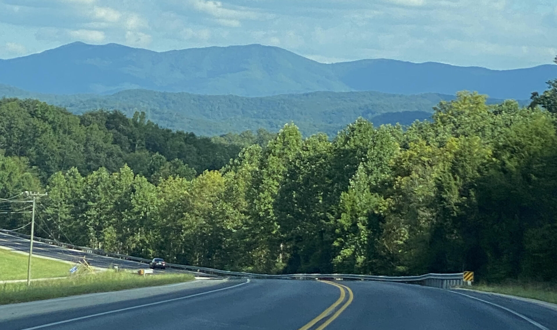 Looking south on the Mountain Highway