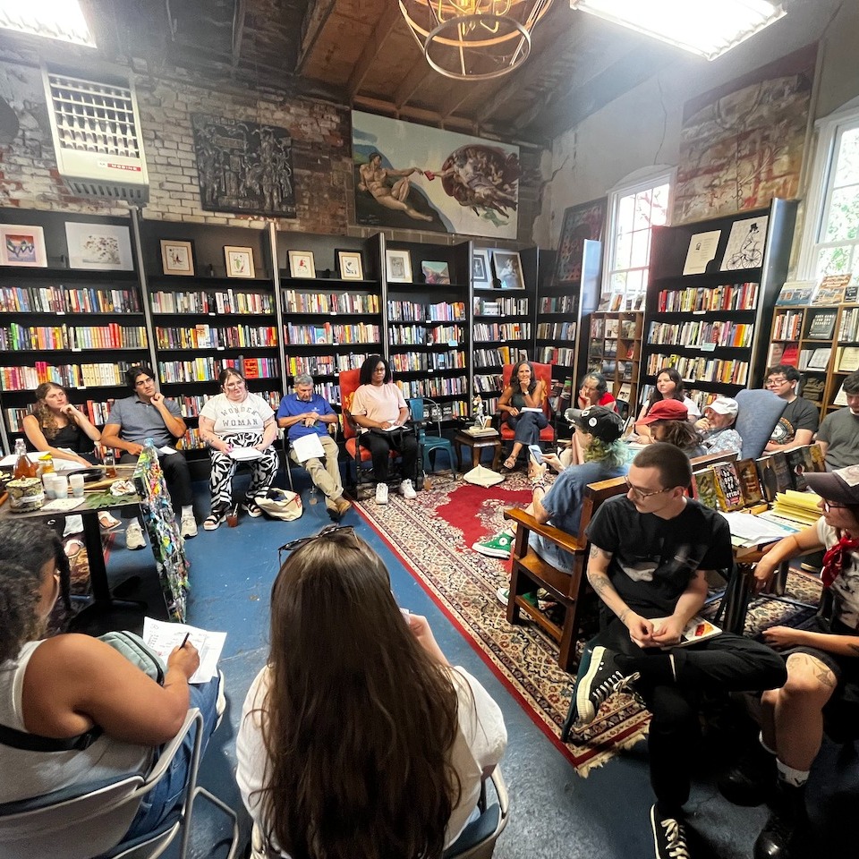 UACC's Place Keepers event in the back room at Roebling Books & Coffee in Newport, KY.
